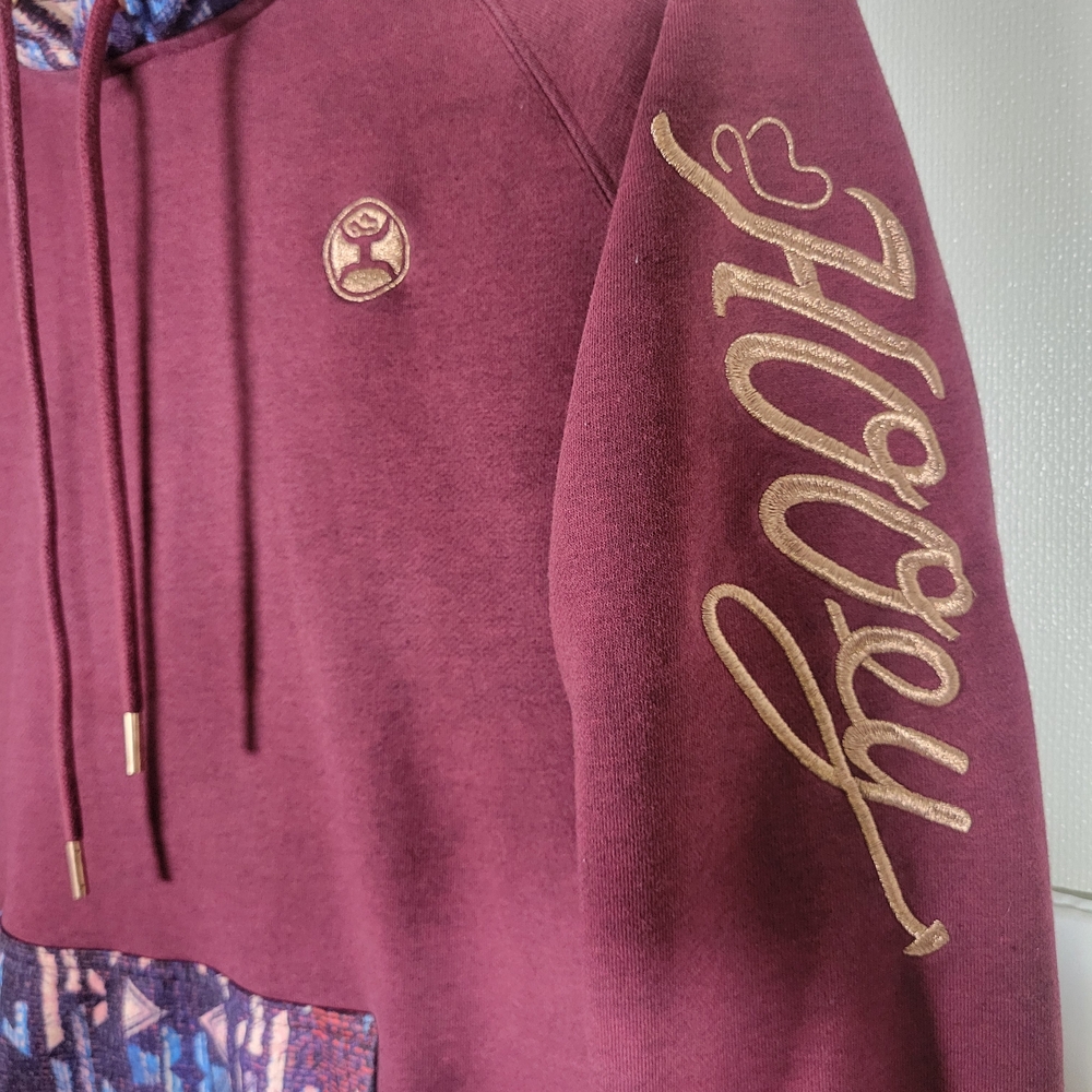 Hooey Maroon Hoodie with Multicolor Accents - Picture 2 of 9